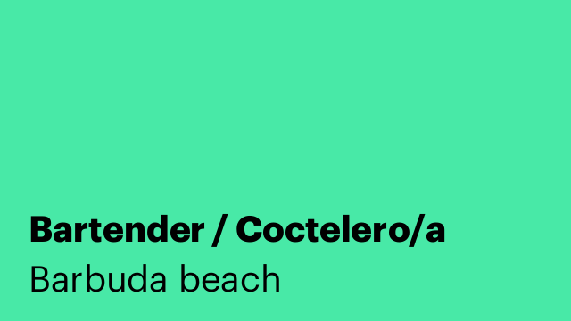 Bartender / Coctelero/a