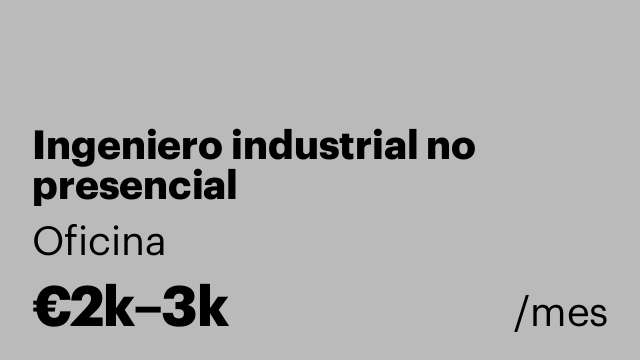 Ingeniero industrial no presencial