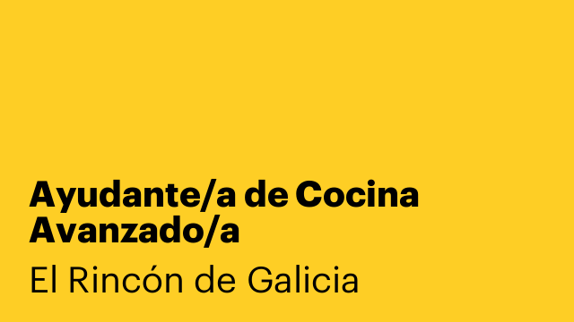 Ayudante/a de Cocina Avanzado/a