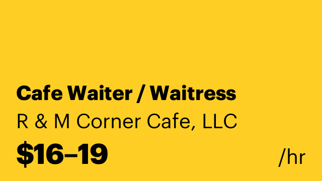 Cafe Waiter / Waitress