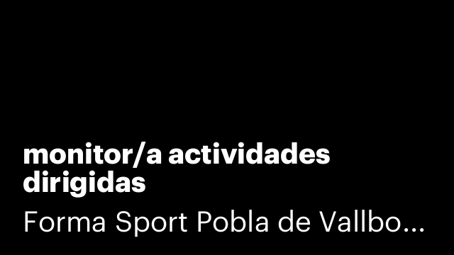 monitor/a actividades dirigidas