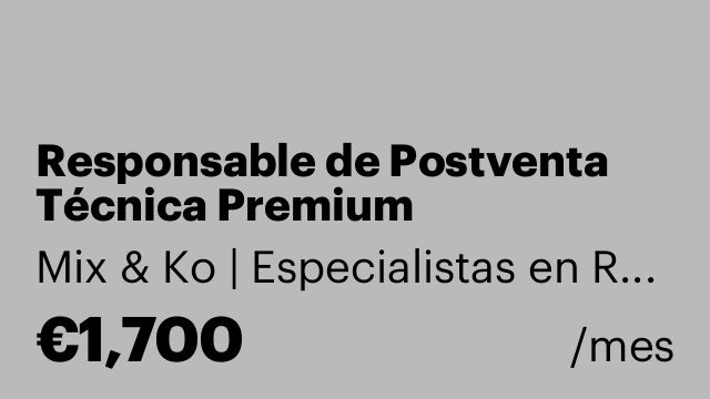 Responsable de Postventa Técnica Premium