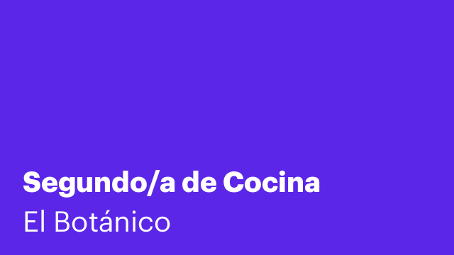 Segundo/a de Cocina