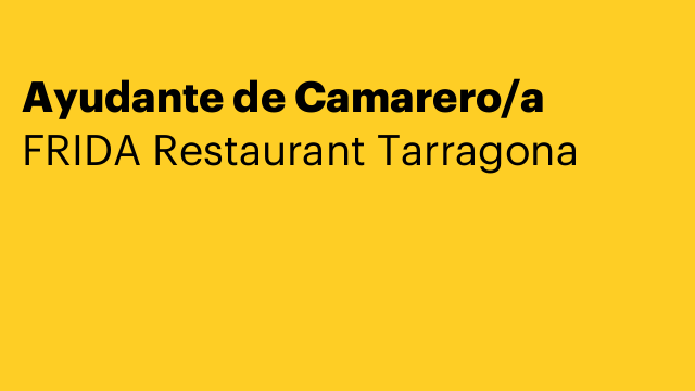Ayudante de Camarero/a