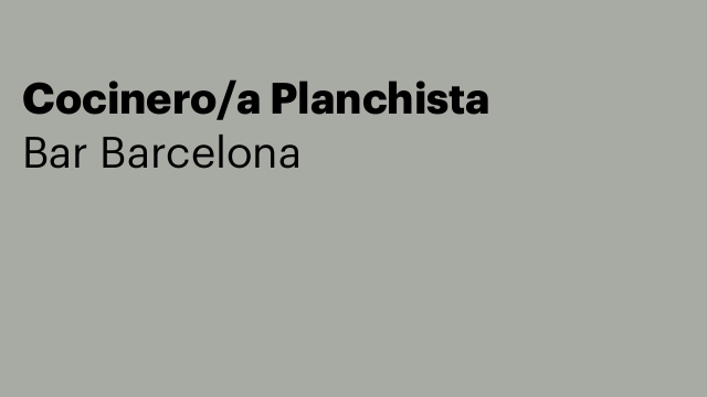 Cocinero/a Planchista