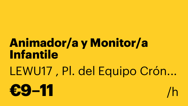 Animador/a y Monitor/a Infantile