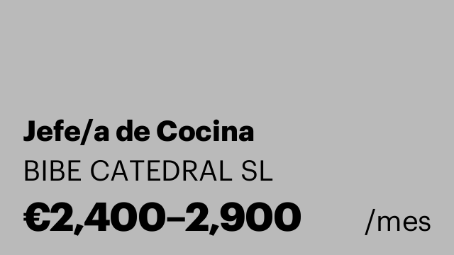 Jefe/a de Cocina