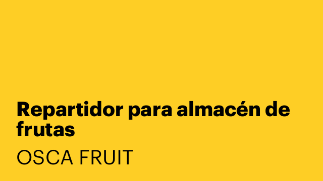 Repartidor para almacén de frutas