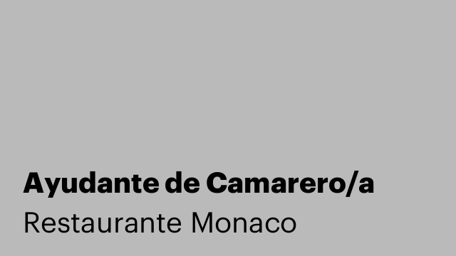 Ayudante de Camarero/a