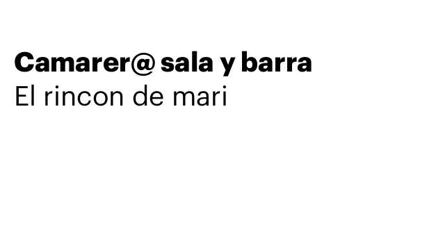 Camarer@ sala y barra