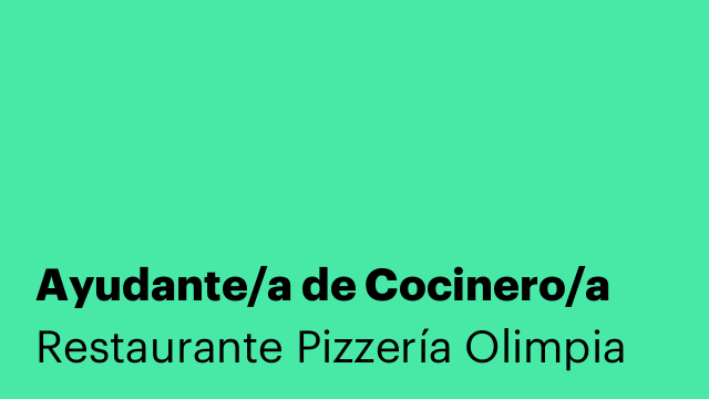 Ayudante/a de Cocinero/a
