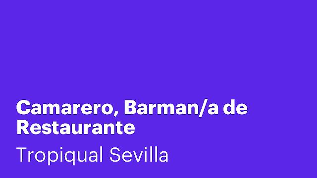 Camarero, Barman/a de Restaurante