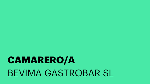 CAMARERO/A