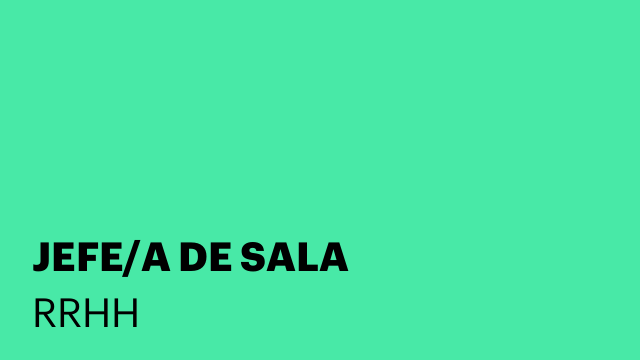 JEFE/A DE SALA