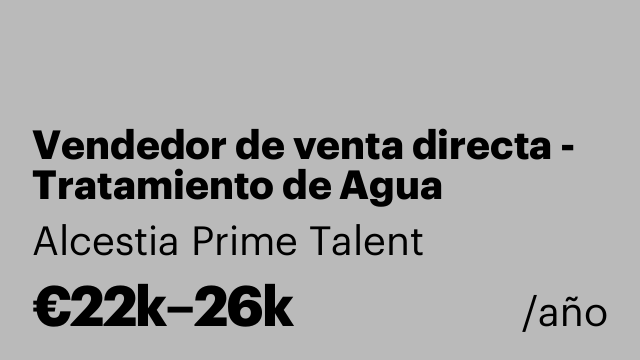 Vendedor de venta directa - Tratamiento de Agua