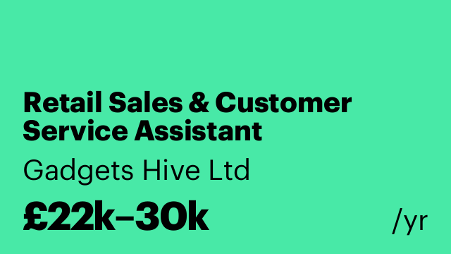 Retail Sales & Customer Service Assistant