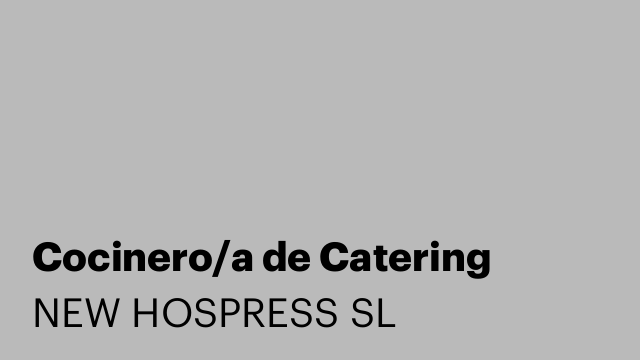 Cocinero/a de Catering