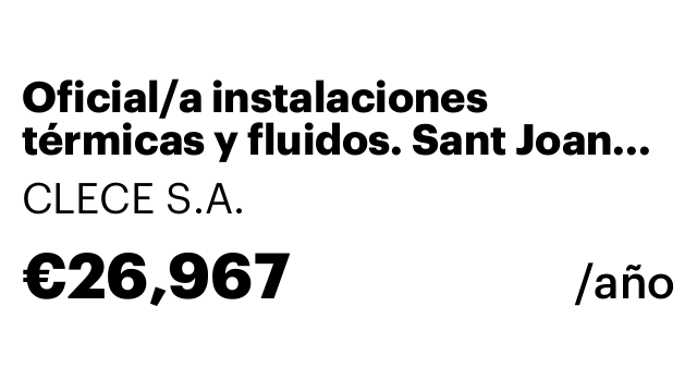 Oficial/a instalaciones térmicas y fluidos. Sant Joan Despí