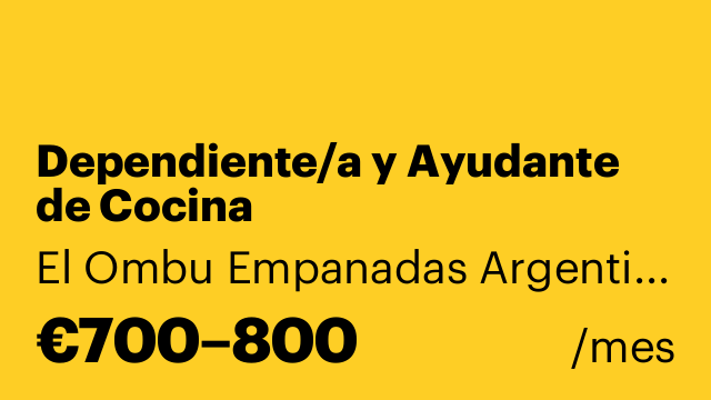 Dependiente/a y Ayudante de Cocina