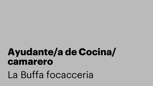 Ayudante/a de Cocina/ camarero