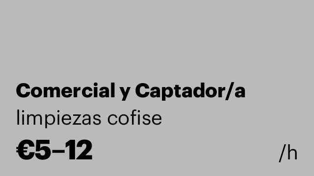 Comercial y Captador/a