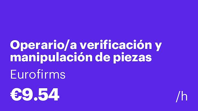 Operario/a verificación y manipulación de piezas plásticas