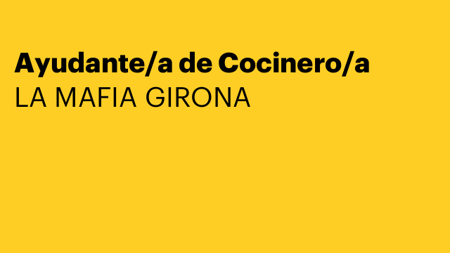 Ayudante/a de Cocinero/a