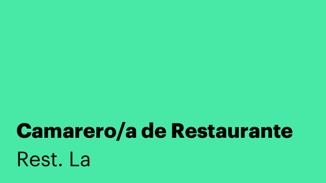 Camarero/a de Restaurante