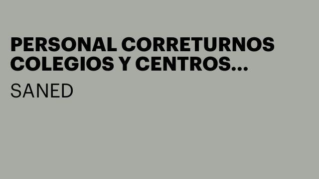 PERSONAL CORRETURNOS COLEGIOS Y CENTROS BARCELONA