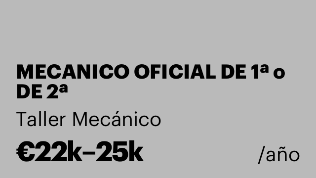 MECANICO OFICIAL DE 1ª o DE 2ª