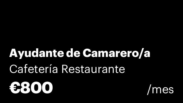 Ayudante de Camarero/a