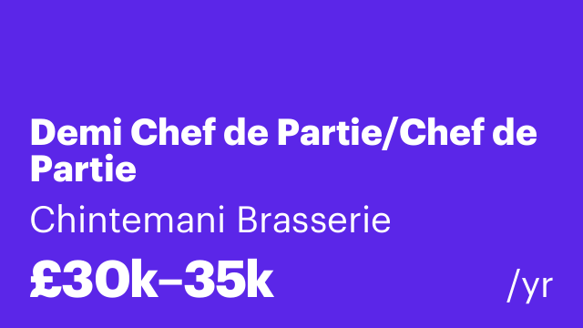 Demi Chef de Partie/Chef de Partie