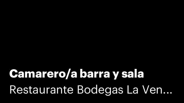 Camarero/a barra y sala