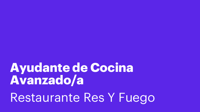 Ayudante de Cocina Avanzado/a