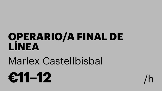 OPERARIO/A FINAL DE LÍNEA