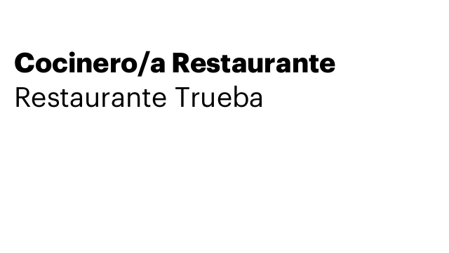 Cocinero/a Restaurante