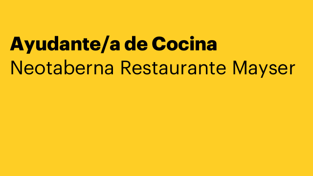 Ayudante/a de Cocina