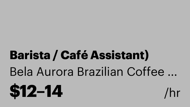 Barista / Café Assistant)