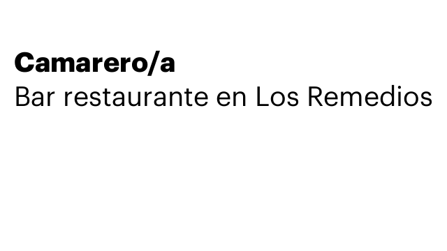 Camarero/a