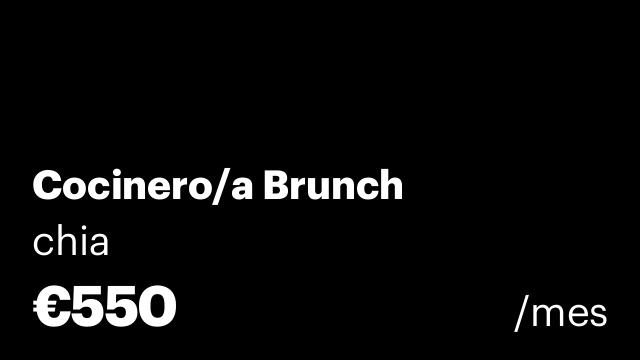 Cocinero/a Brunch