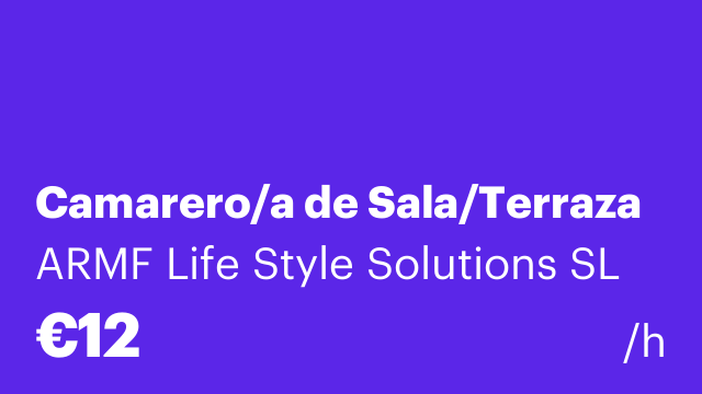 Camarero/a de Sala/Terraza