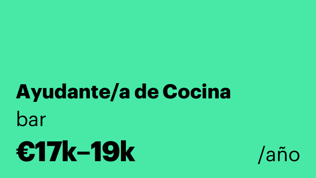 Ayudante/a de Cocina