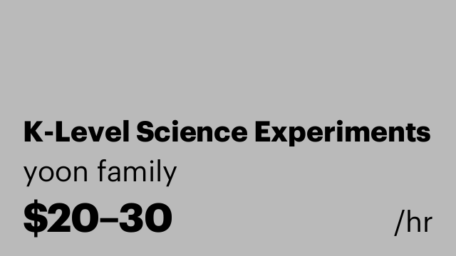 K-Level Science Experiments