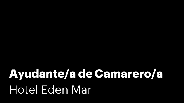 Ayudante/a de Camarero/a