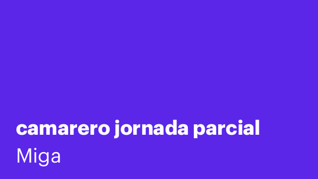 camarero jornada parcial