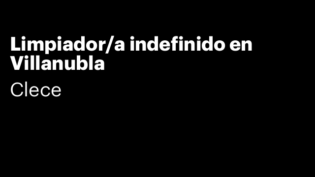 Limpiador/a indefinido en Villanubla