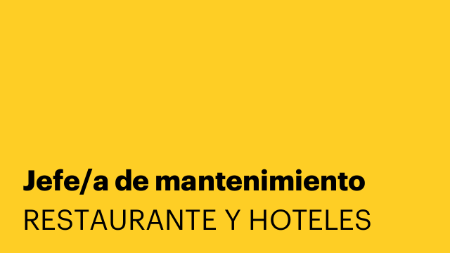 Jefe/a de mantenimiento