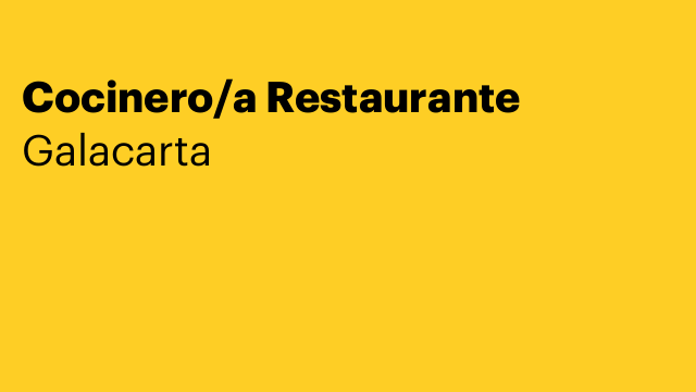 Cocinero/a Restaurante