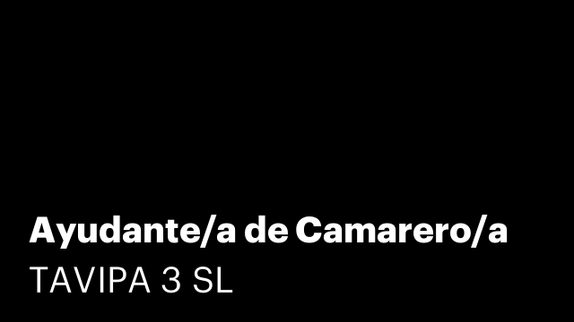 Ayudante/a de Camarero/a