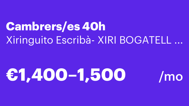 Cambrers/es 40h